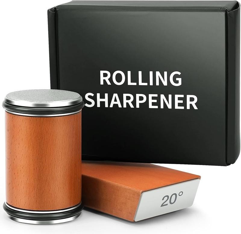 Rolling Knife Sharpener Tool: 2-in-1, 15° & 20° Angles for Precision Edge​