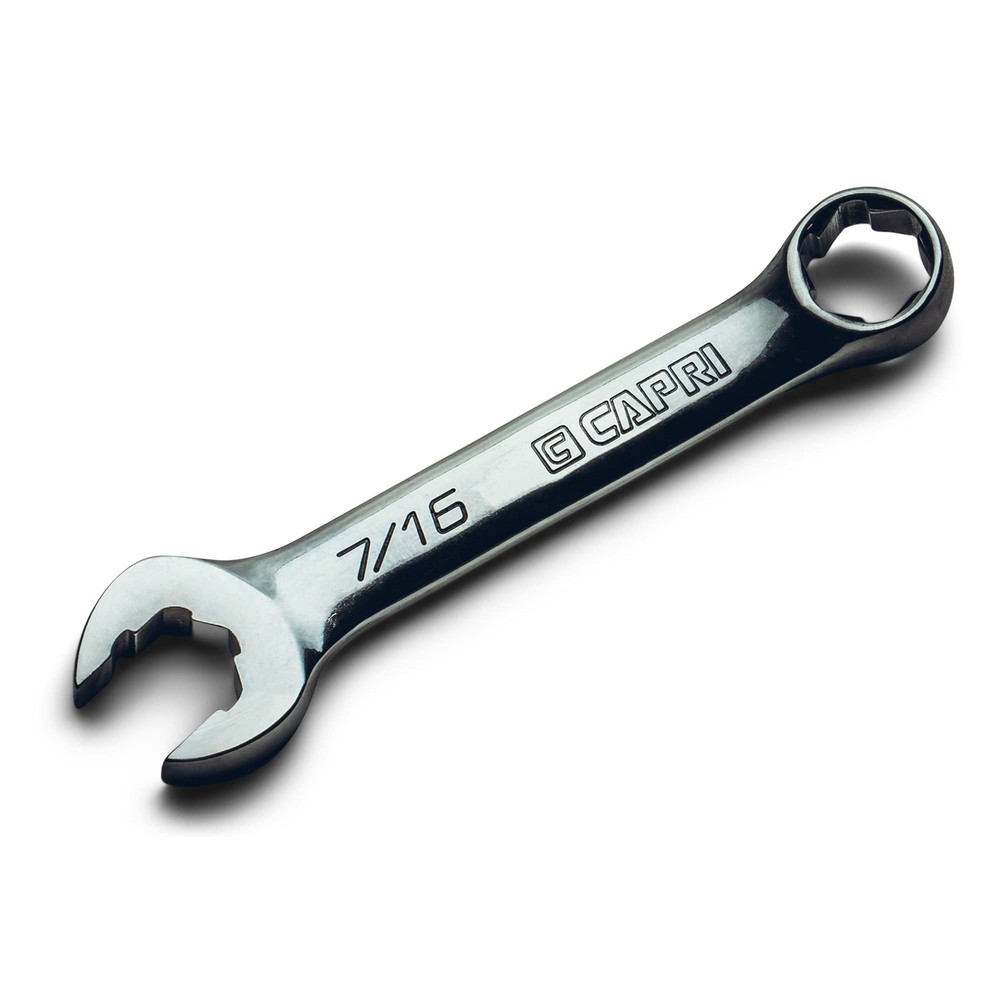 WaveDrive Pro Stubby Combination Wrench 7/16 in. SAE for Rounded Bolts