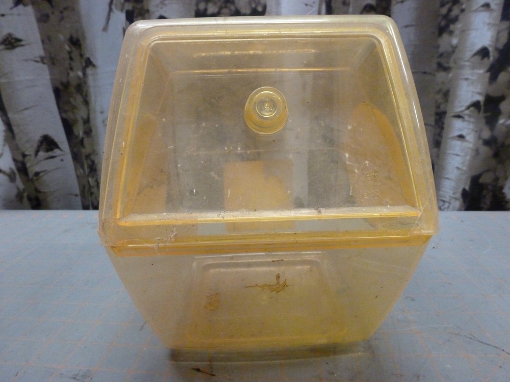(F) VTG EMPTY Lemon Head Pan Ferrara Candy Counter Jar, Plastic Container W/Lid