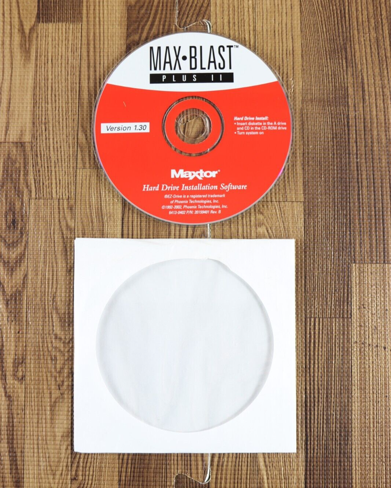Maxtor Max Blast Plus II Hard Drive Installation Software Version 1.30 CD