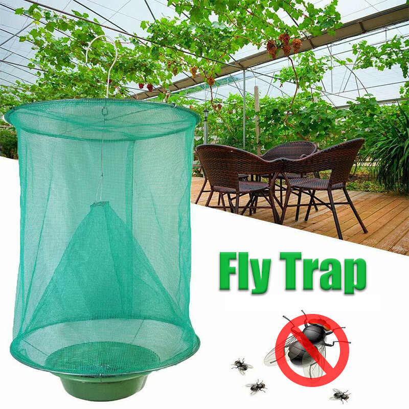 2 Pack Fly Trap Reusable Hanging Folding Ranch Trap Catcher Pest Control Killer