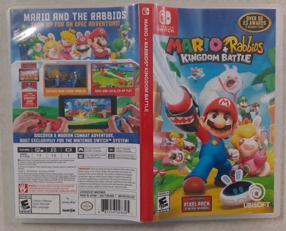 Mario + Rabbids Kingdom Battle - Replacement Case (Nintendo Switch) - No Game