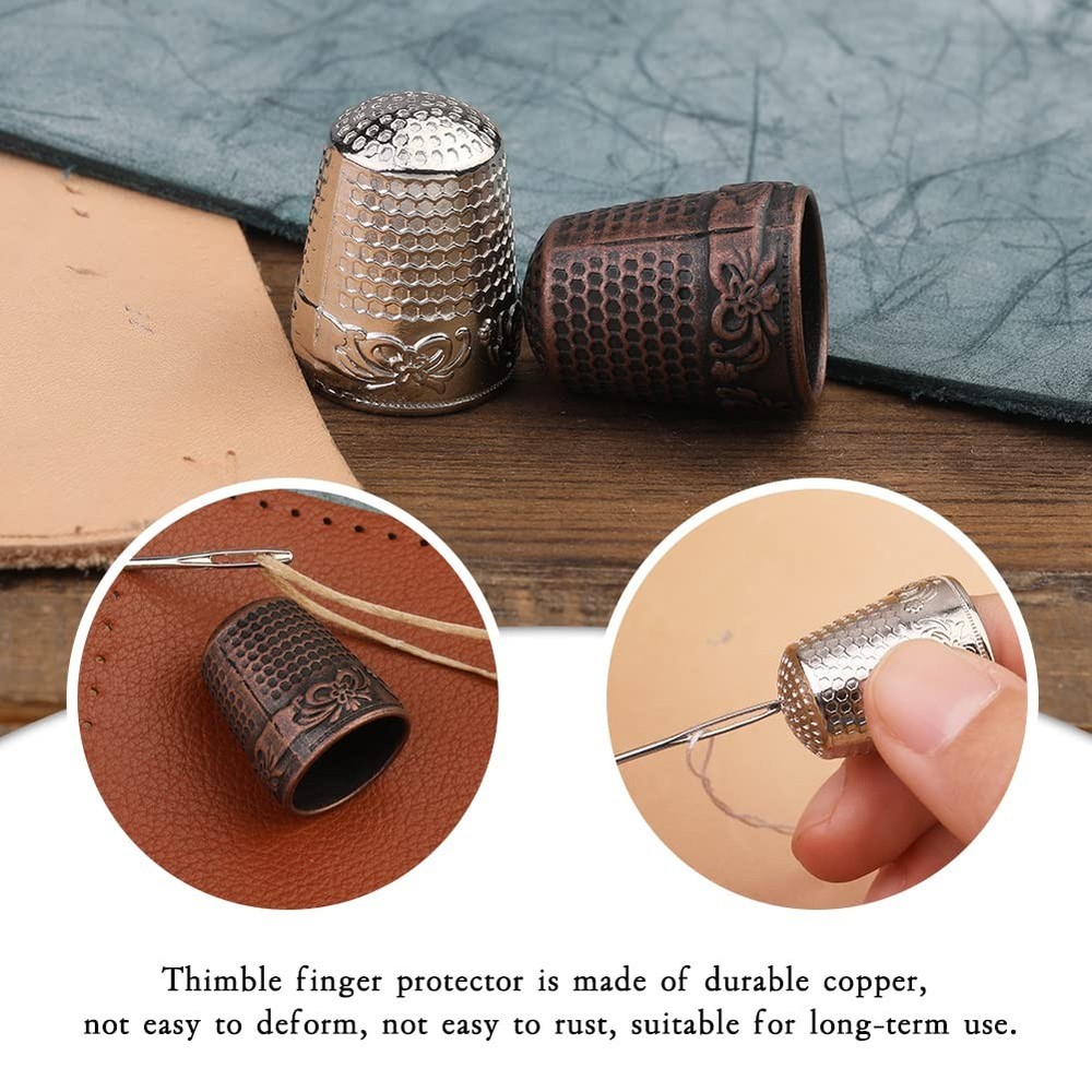 10pcs Sewing Thimble Hand-Working, Adjustable Metal Thimbles Finger 10PCS