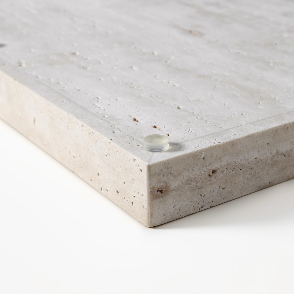 Rectangular Decorative Serving Tray,Modern Travertine Large Coffee Table Tray