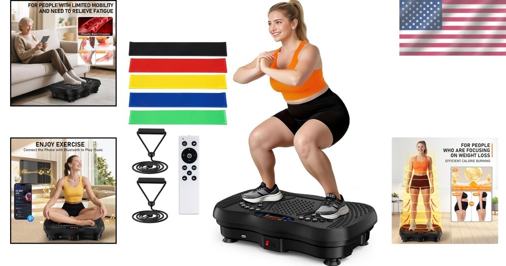 Compact Vibration Fitness Platform with Bluetooth Music Sync