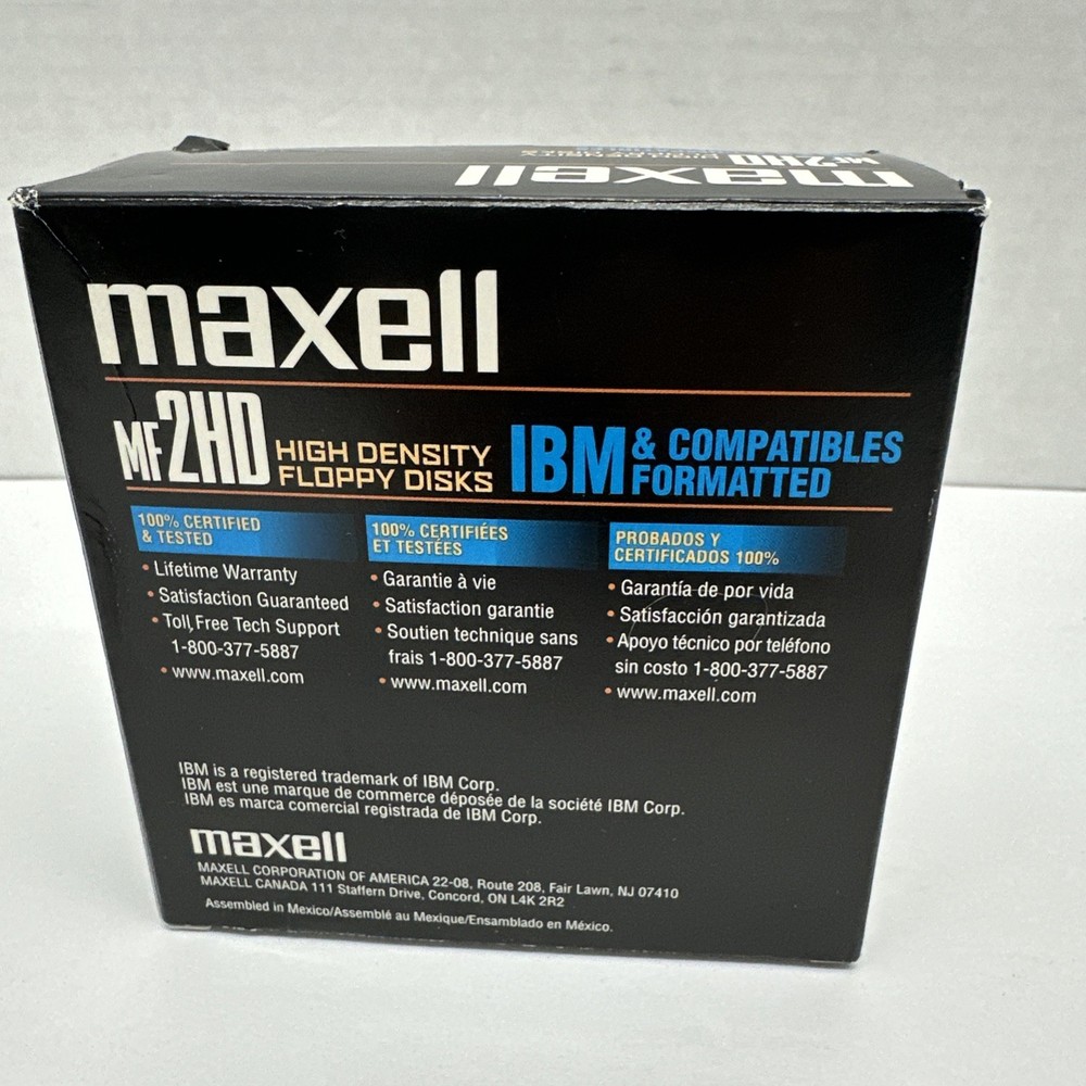 Maxell High Density Computer Floppy Disks 9 Pack MF 2HD Open Box