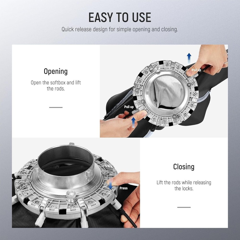 35"/90cm Octagonal Softbox, Quick Release Bowens Mount Softbox