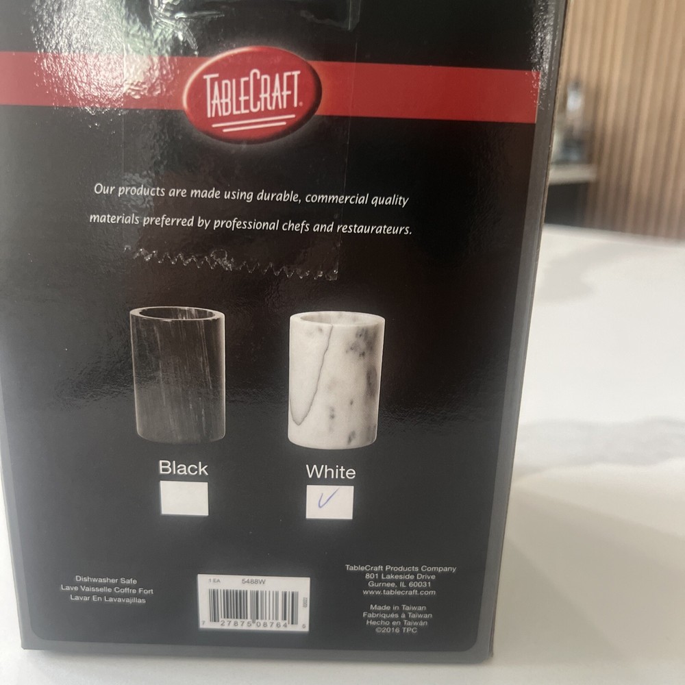 TableCraft 5488W White Marble Wine Cooler