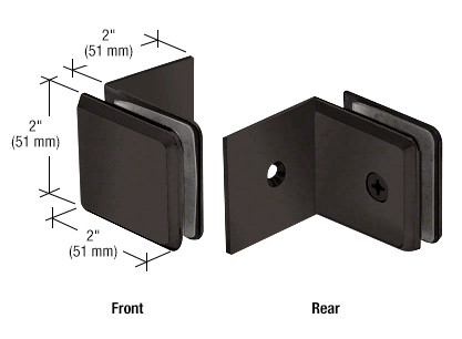 CRL BGC039MBL Matte Black Fixed Panel Beveled Clamp With Large Leg