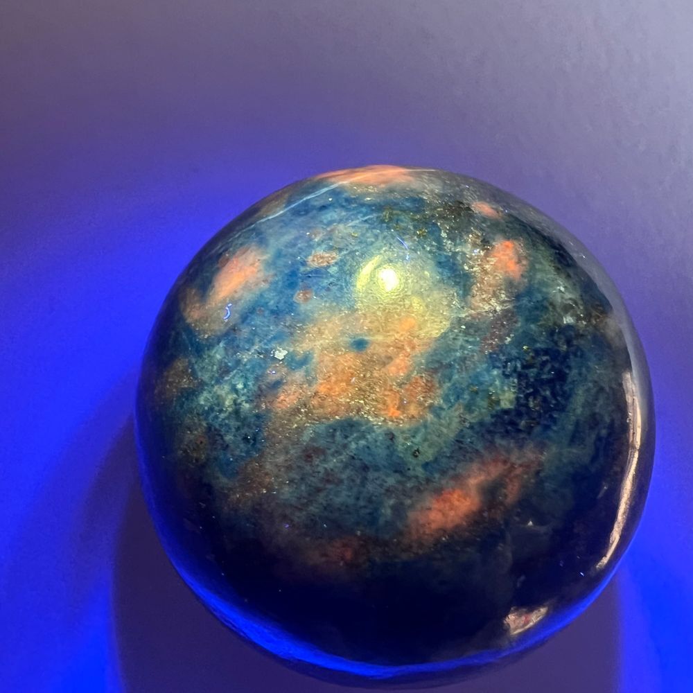 Lapis Lazuli Meditation Sphere UV Reactive
