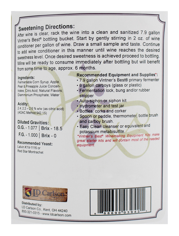 Vintner's Best Pineapple Fruit Wine Base Jug (Makes 5 Gallons)