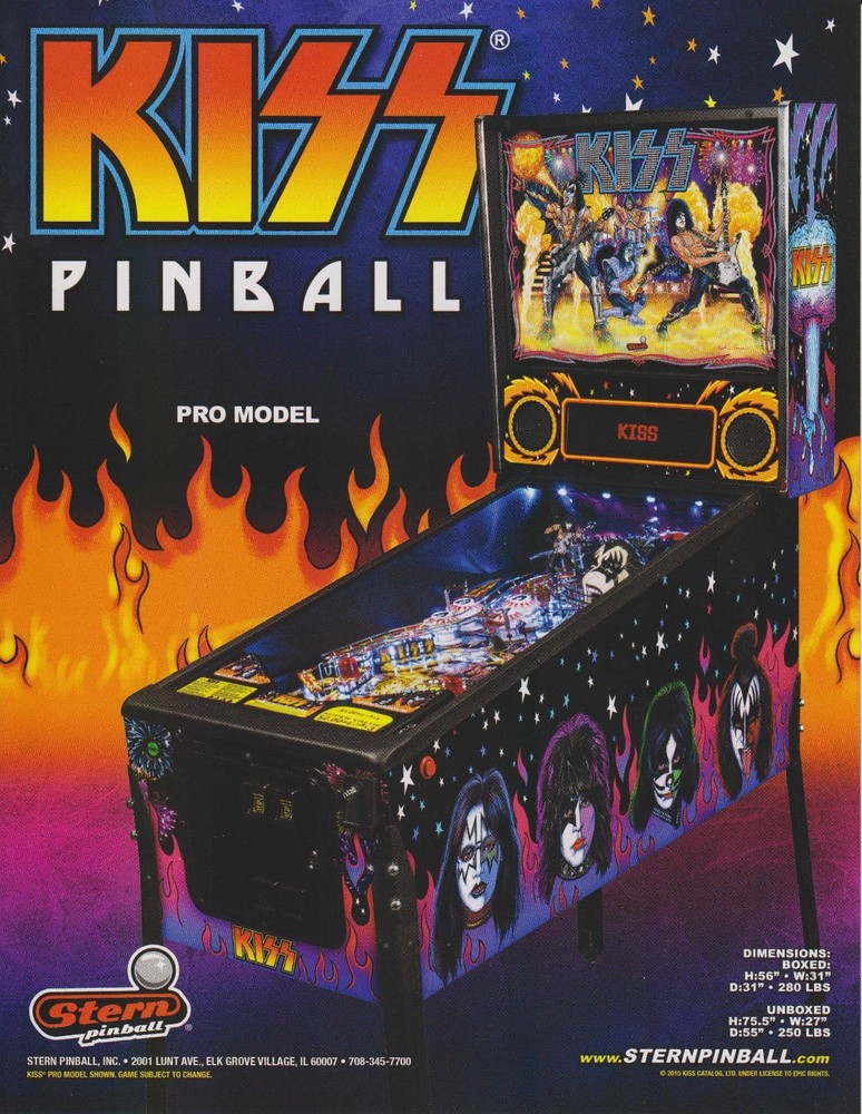 2015 STERN KISS PINBALL FLYER