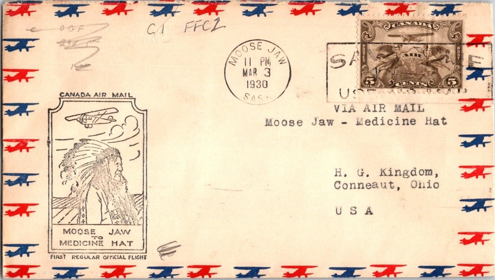 KAPPYSTAMPS SMAUG23 CANADA #C1 ON FIRST FLIGHT COVER