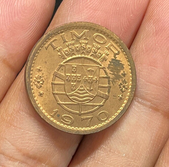 1970 Timor 50 Centavos Coin Excellent Condition