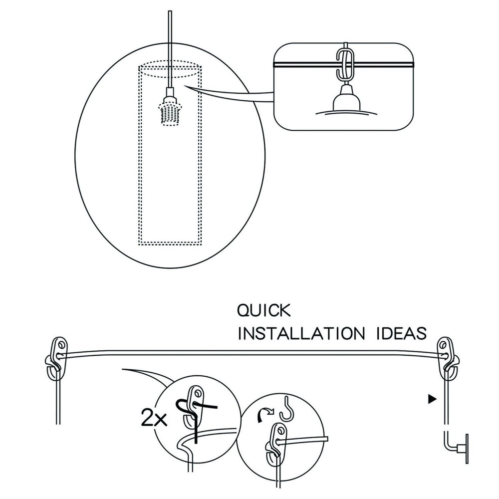 12ft E26/E27 Hanging Lantern Socket Holder Cord with On/Off Switch