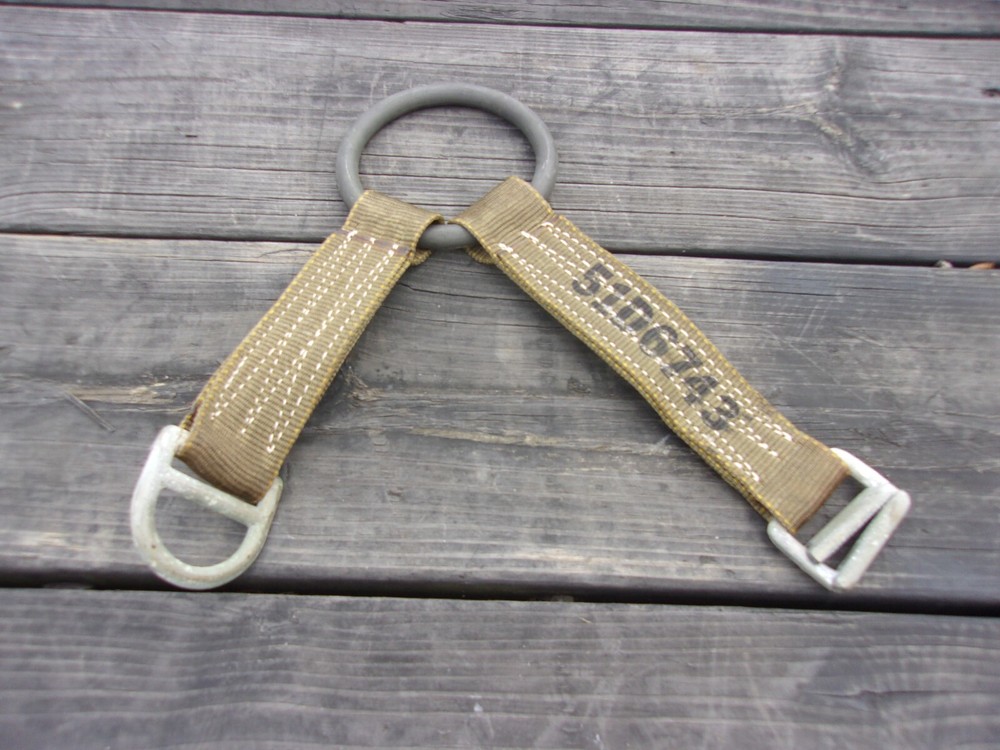 ONE..MILITARY SURPLUS A-21 CARGO BAG PARACHUTE AERIAL SLING D-RING STRAP US ARMY