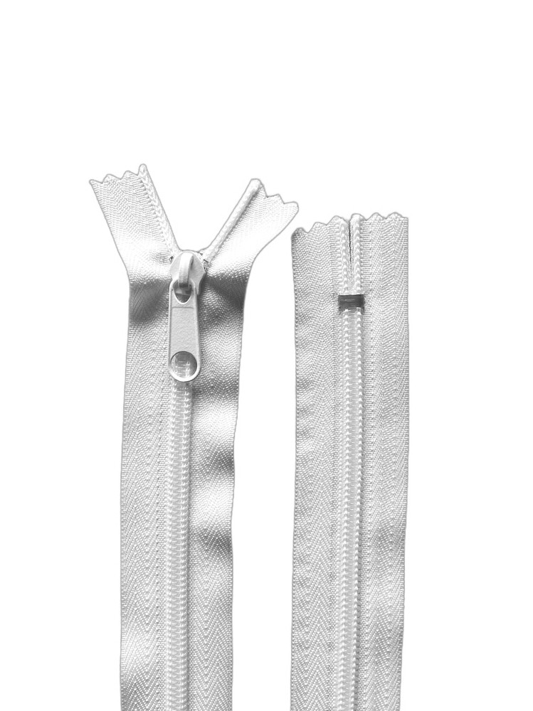 Telliswelt Robust 5mm Zip for Bed Linen 155 CM White not Divisible