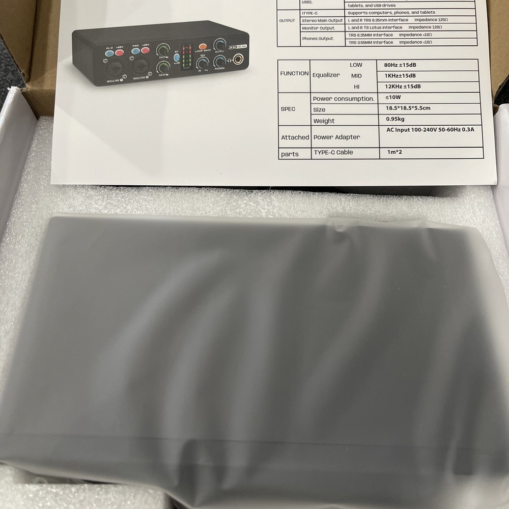 Bolanle Studio 2i2 Audio Interface 24-bit/192kHz, 2 Channel Portable USB