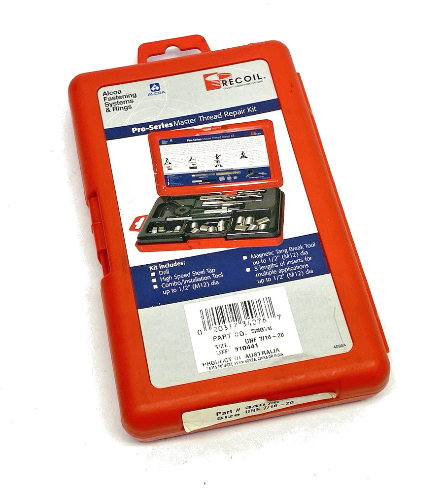 Recoil 34076 Pro Series Helical Insert Thread Repair Kit, 6-Inserts, Each Size