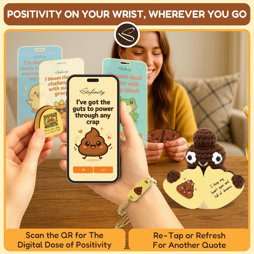 Stofinity Positivity Poo Crochet Affirmation Jar - + Crochet,