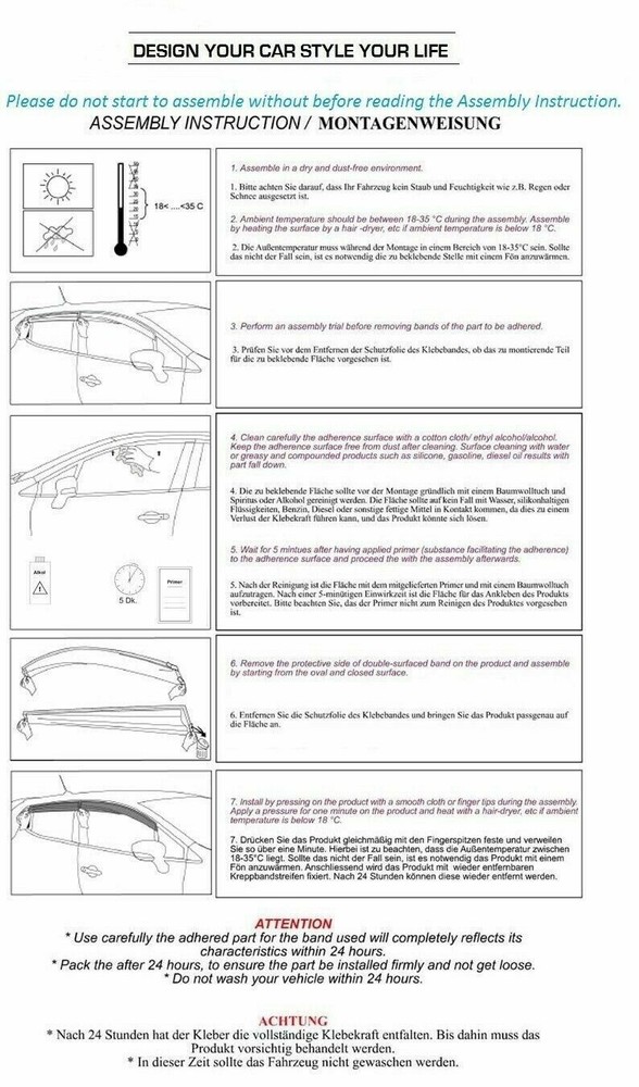FIAT DUCATO 2006-2020 WIND-SUN-RAIN-DEFLECTORS-VISOR SET 2 PCS