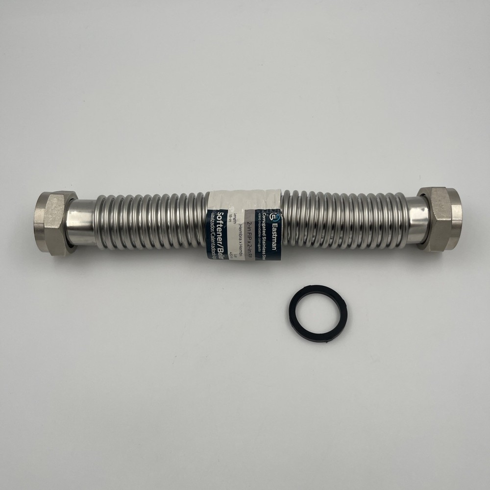 18 Inch Water Heater Connector, 2 X 2 Inch FIP, Corrugated Stainless Steel Water