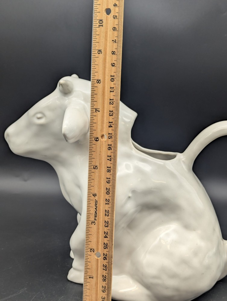 White Ceramic Bull Pitcher Pottery Barn