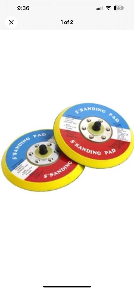 2pc  Replacement 5" Sanding Pad 24 TPI Thread DA Sander Polishing pad 4 Orbital
