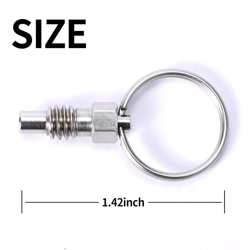 2 Packs Spring Plunger with Pull Ring, 1/4"- 20 Thread Size, 0.31" Thread Length