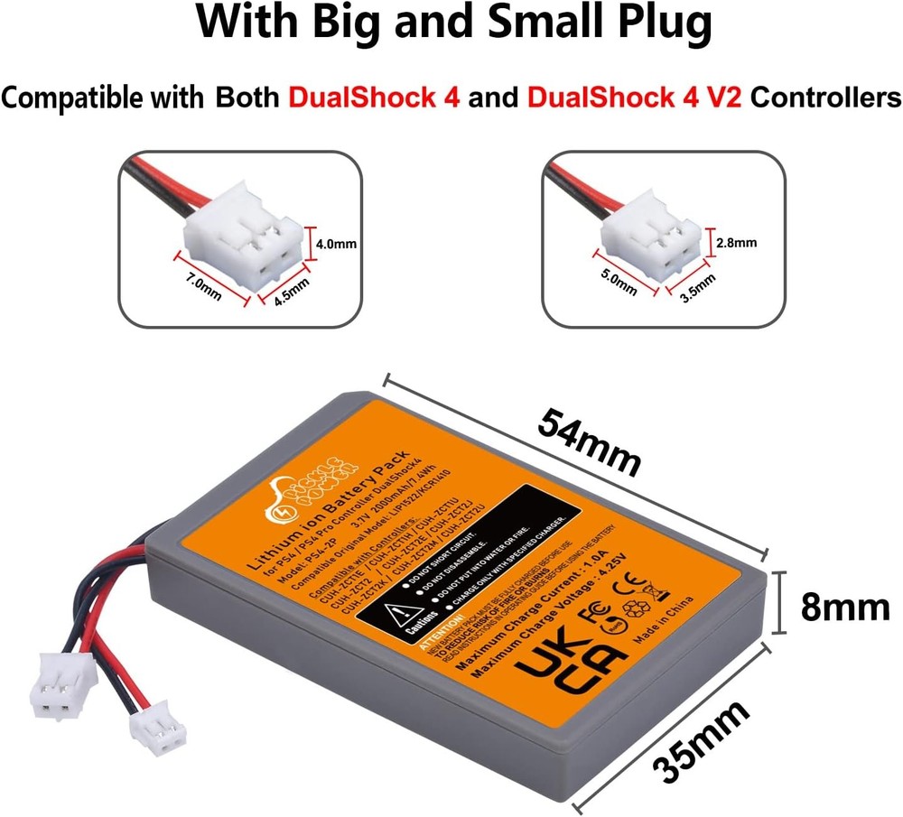 Pickle Power 2 Pack 2000mAh PS4 Controller Battery Replacement for Sony...