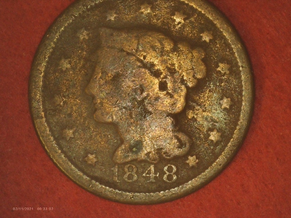 1848 Braided Hair Large Cent