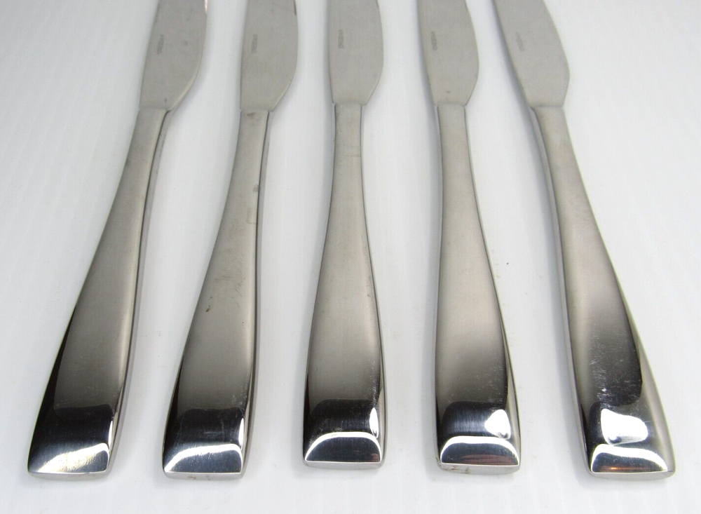 5 Dinner Knives 9.5" Oneida MODA Stainless 18/10 Glossy Silverware Flatware Lot