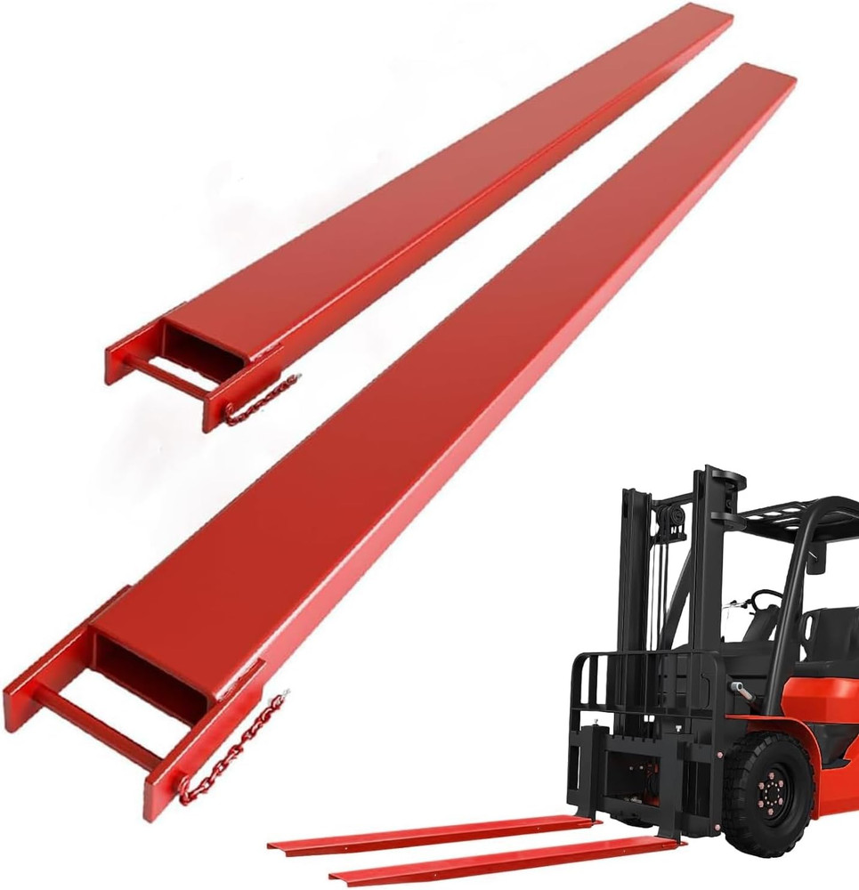 Pallet Fork Extension 60" Length 4.5" Width with Tire Chain, 1 Pair Forklift Ext