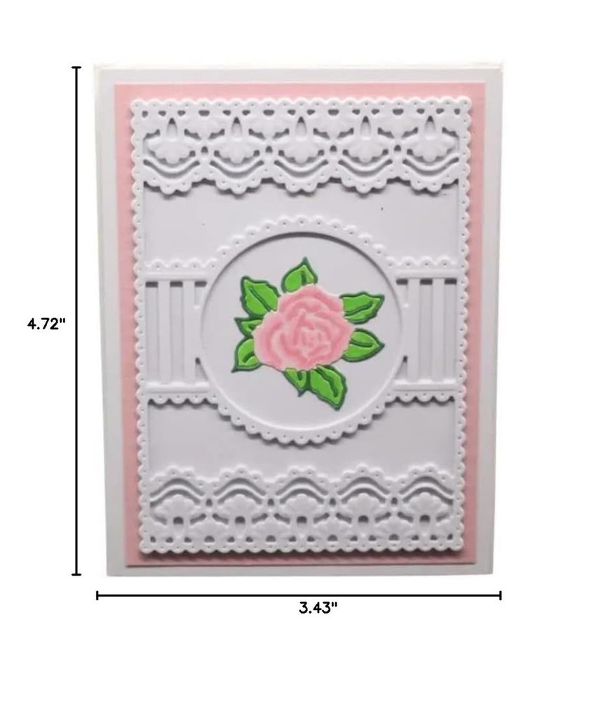 Rectangle Lace Frame Metal Die Cuts, Rectangle Lace Rose Frame Dies Card Meta...