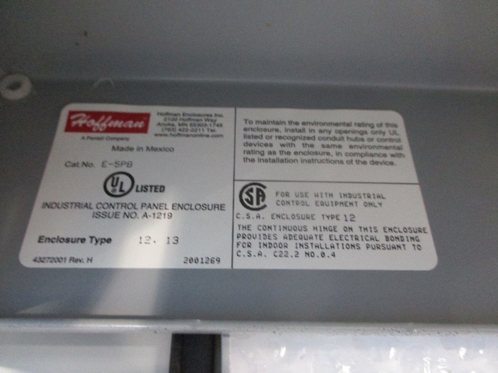 HOFFMAN E-5PB ENCLOSURE NSNP
