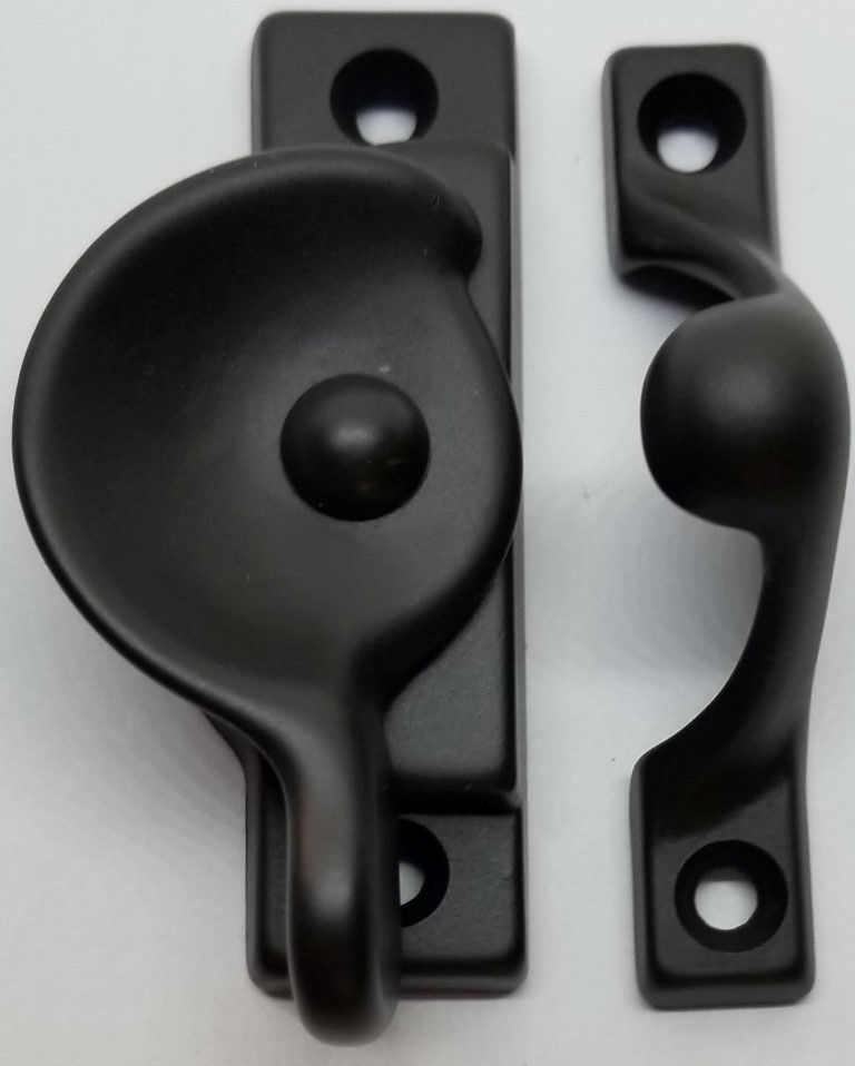Decorative Solid Oil Rubbed Bronze Heavy Spring Loaded Window Sash Lock Square
