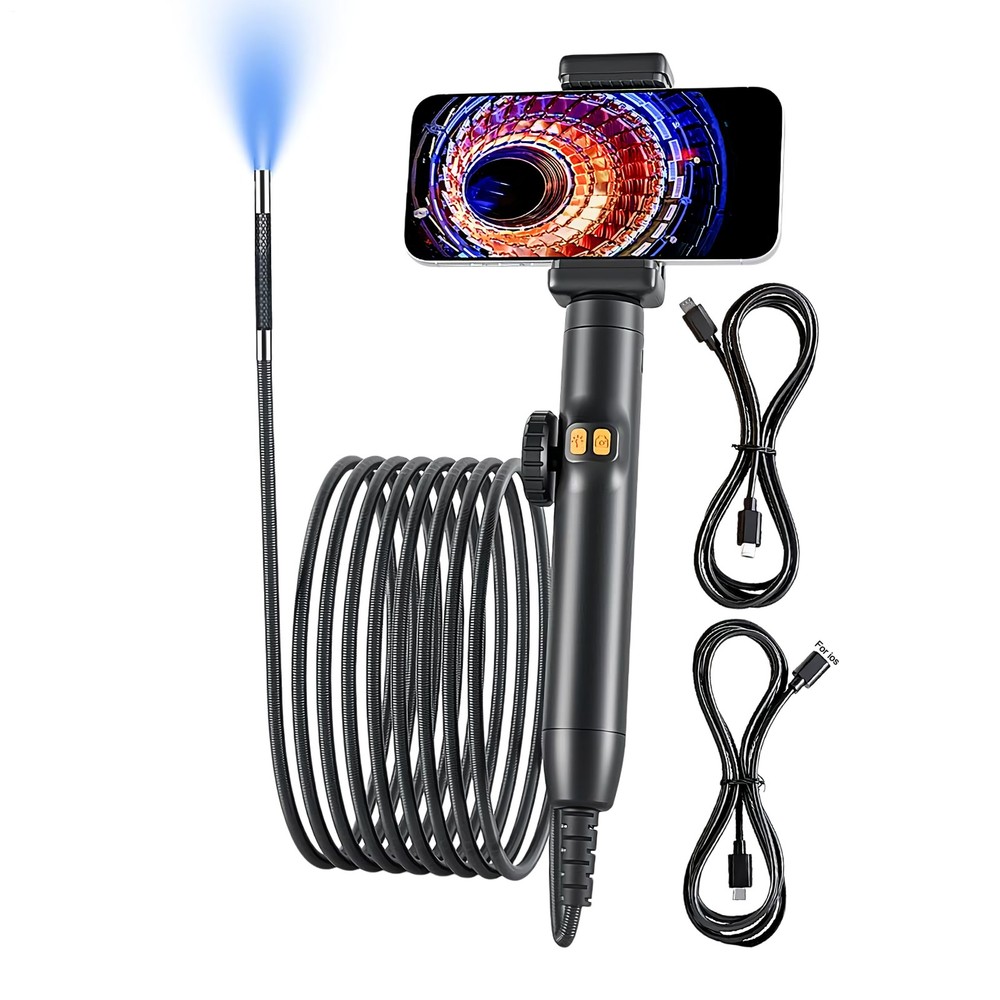 Two-Way Articulating Borescope With Light Industrial Endoscope Inspection Camera
