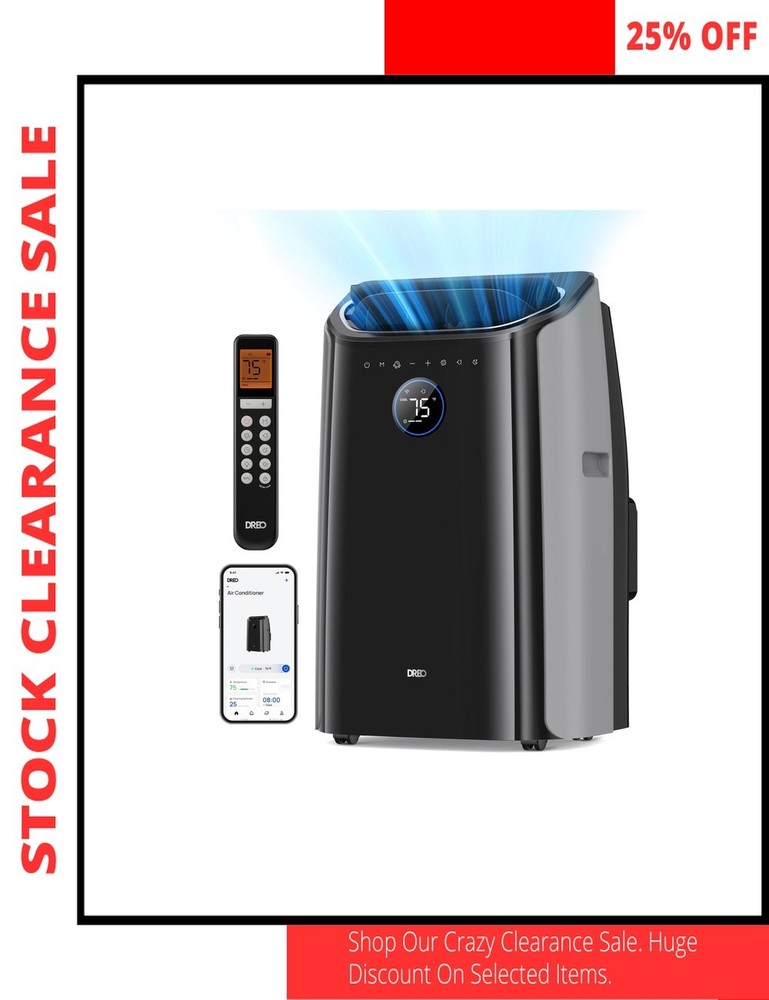 8000 BTU Portable AC Drainage Free DREO