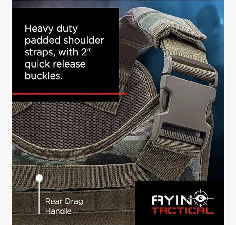 AYIN MOLLE Breathable Outdoor Vest with Hook and Loop attachment points