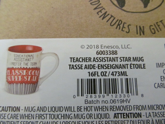 Enesco Teacher Assistant Star Mug 16 oz