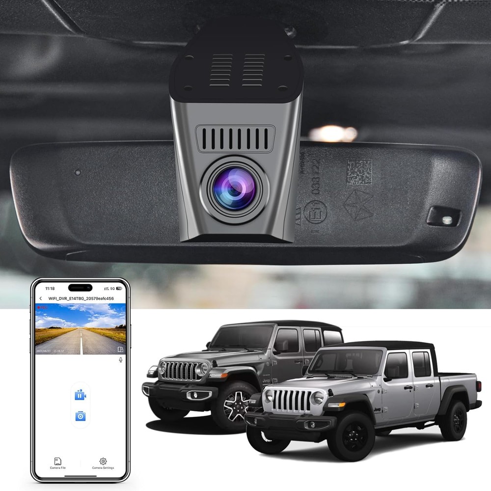 Mangoal 4K Dash Cam Custom Fit Jeep Gladiator JT