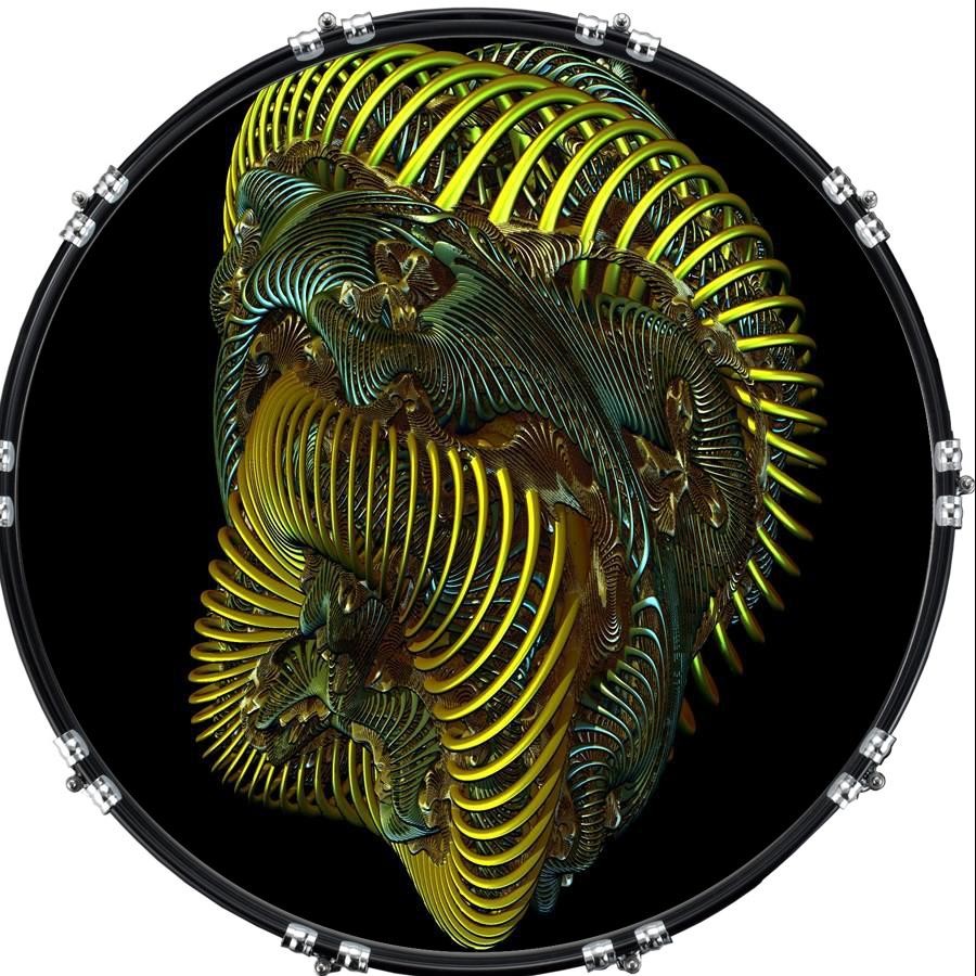 Custom 22" Kick Bass Drum Head Graphical Image Front Skin Coils 1