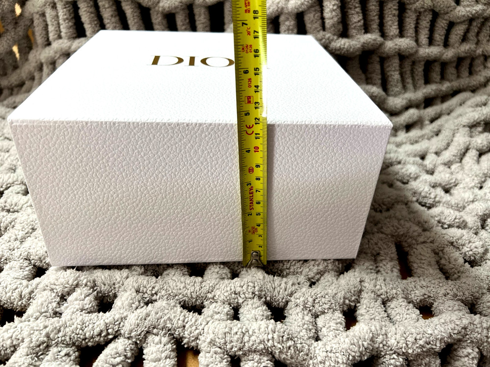 Authentic CHRISTIAN DIOR Empty White Textured Empty Gift Box 9”x9”x4.5”