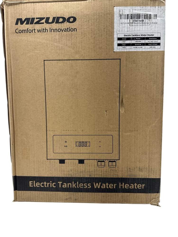 Electric Tankless Water Heater 27 kw 4.4 GPM 240V Indoor MIZUDO ET027A0W (OB)