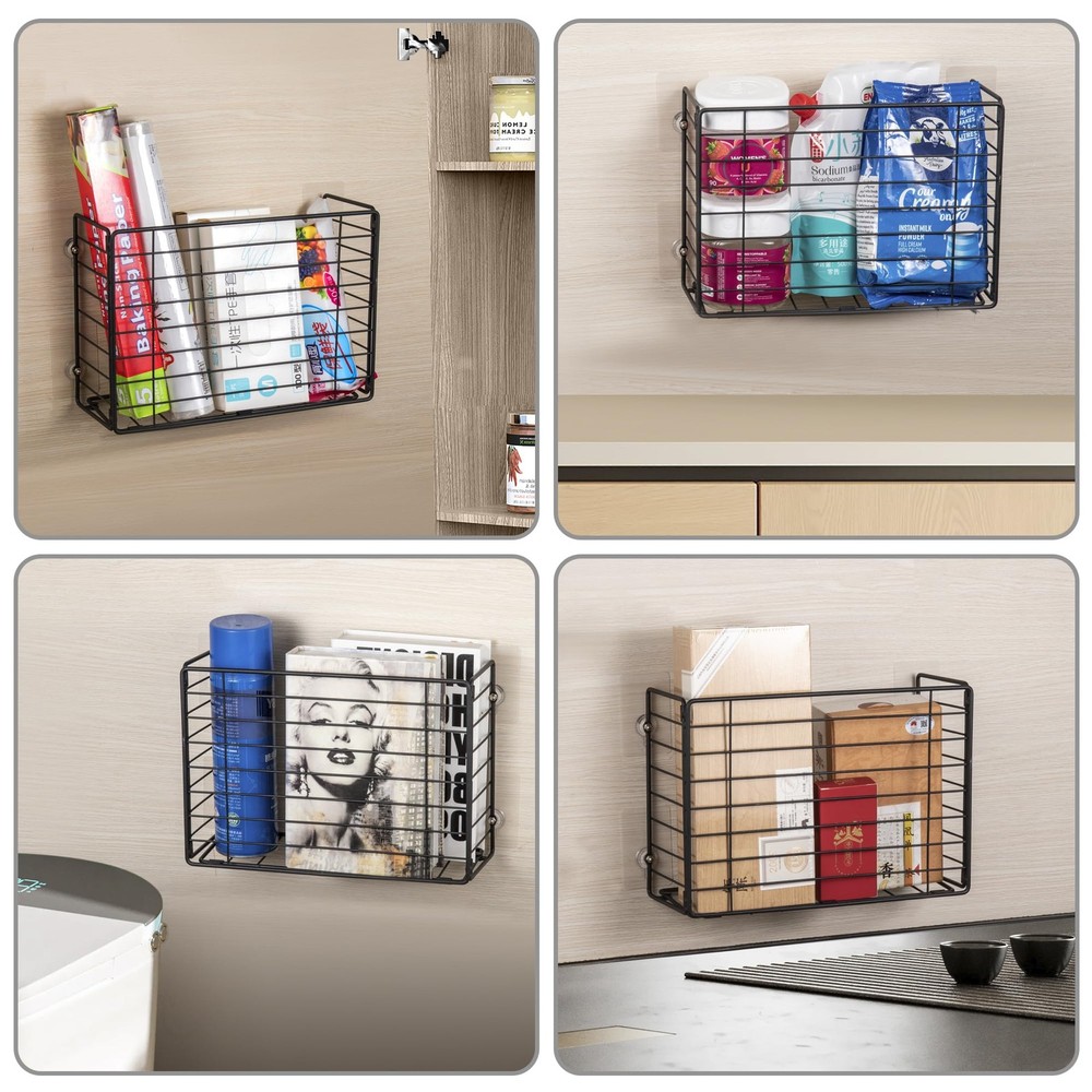 Kitchen Wrap Organizer Rack Wall Mounted Hanging Storage Basket for Cabinet