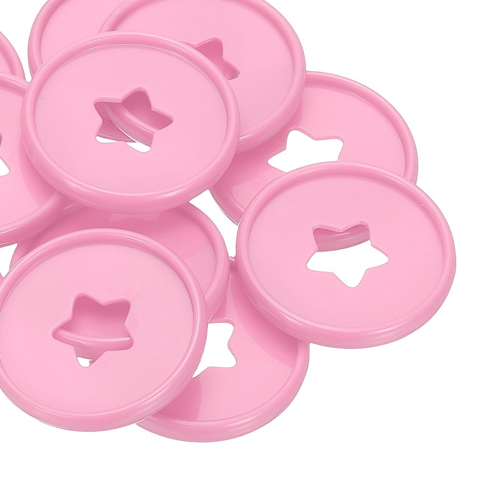 35mm Plastic Book Binding Discs, 33 Pack Expansion Discs Star, Pink