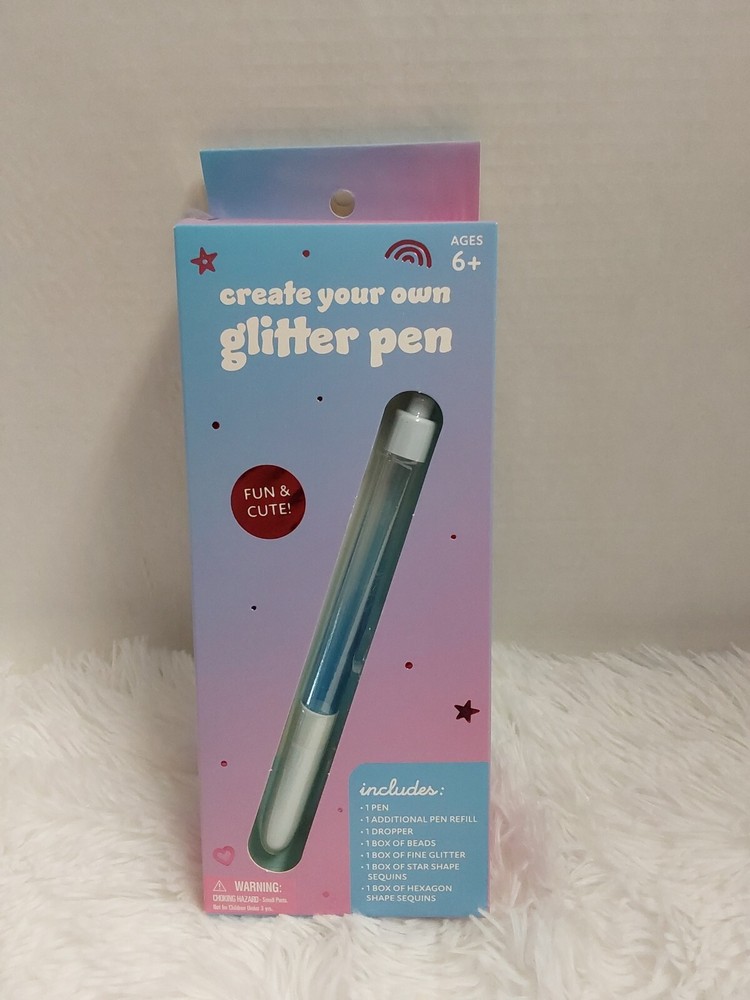 Create Your Own Glitter Pen W/Additional Pen Refill, Glitter, Sequins & Beads