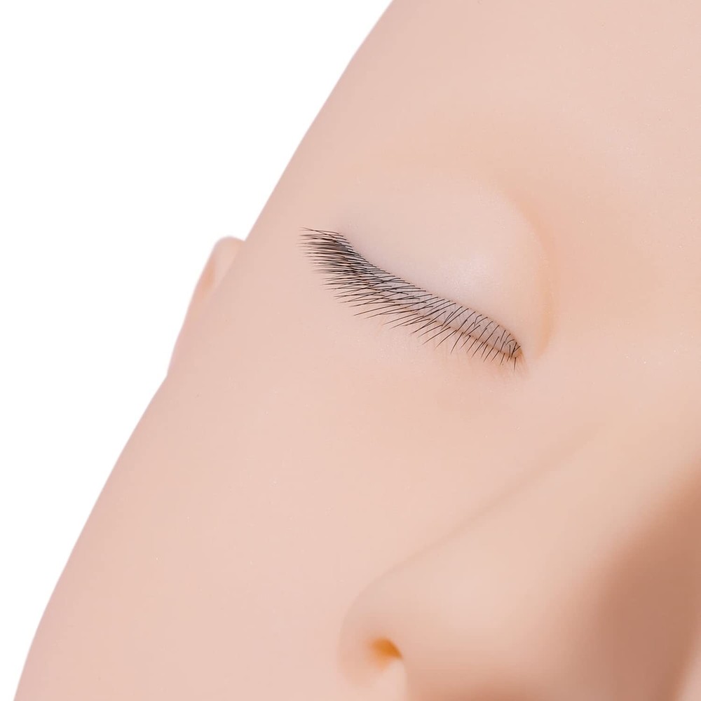 Eyelash Extensions Practice Training Mannequin Head With Layered Eyelashes