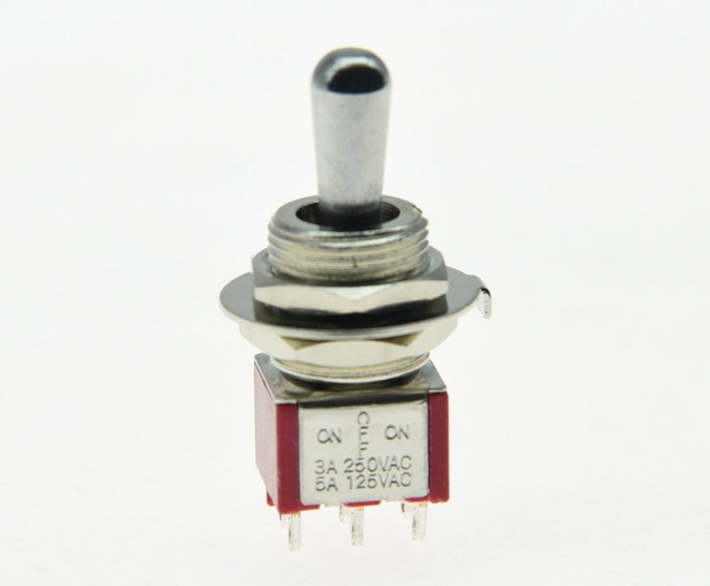 Guitar or AMP 15/32" Threaded DPDT 3 Way ON/OFF/ON Toggle Switch Fat Bat Toggle