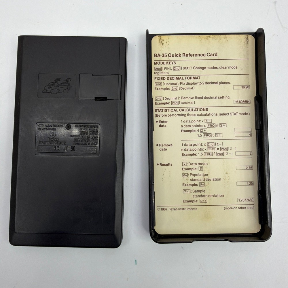 Texas Instruments BA-35 Business Analyst Calculator with Case Reference Card